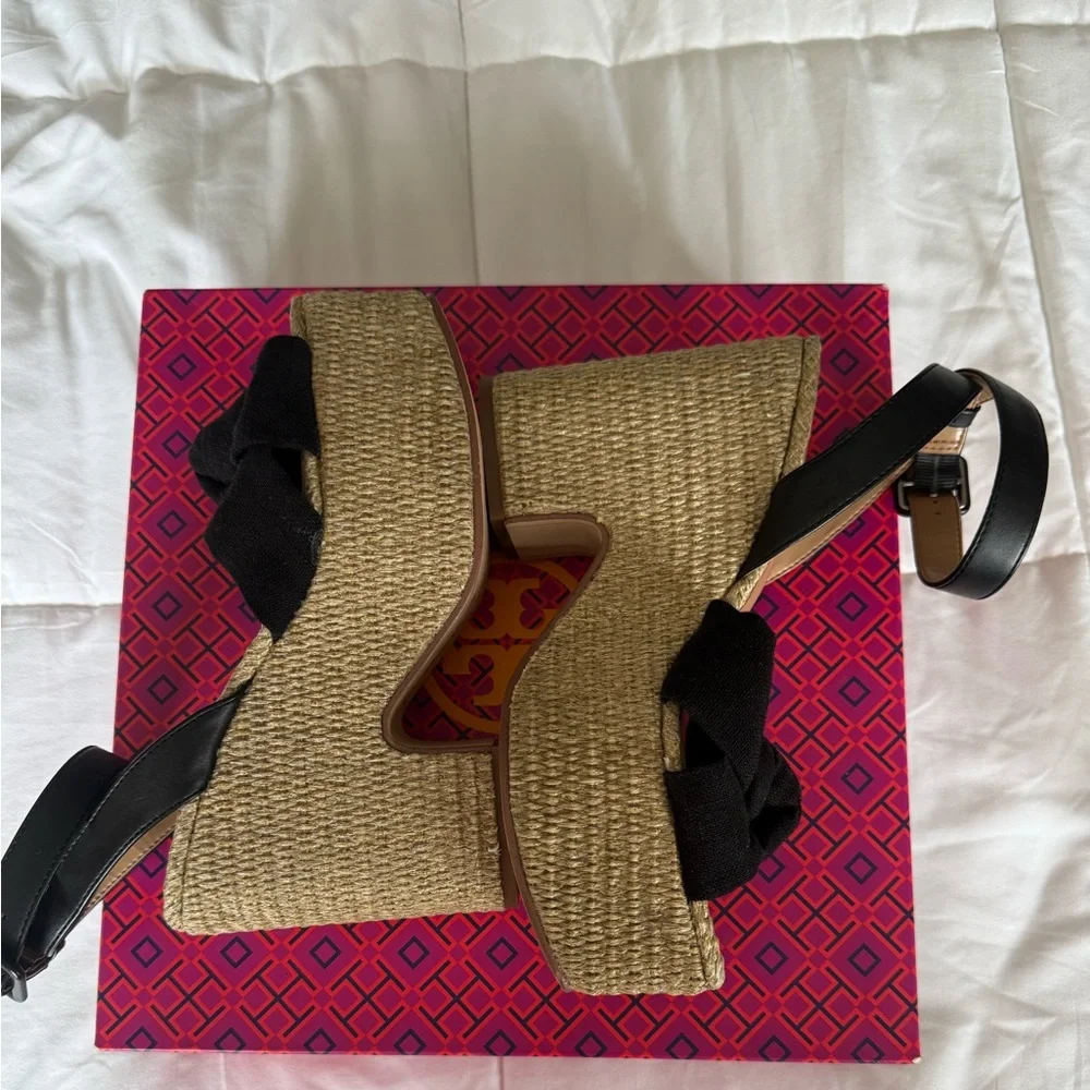 Sam Edelman Black Woven Platform Sandals